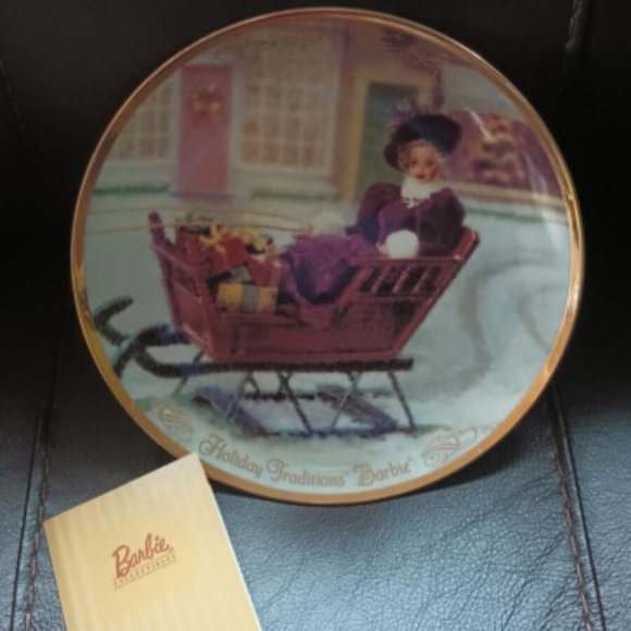 VTG Hallmark 1997 Holiday Homecoming Collection Holiday Traditions Barbie Plate - Picture 1 of 2